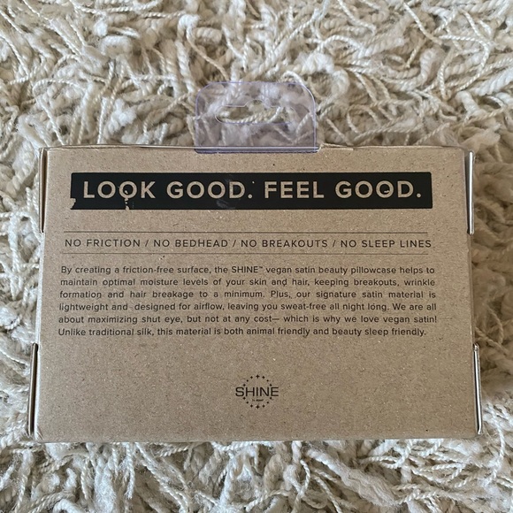 Shine by Night Vegan Satin Slate Beauty Pillowcase Standard New Boxed - Picture 5 of 6